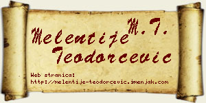 Melentije Teodorčević vizit kartica